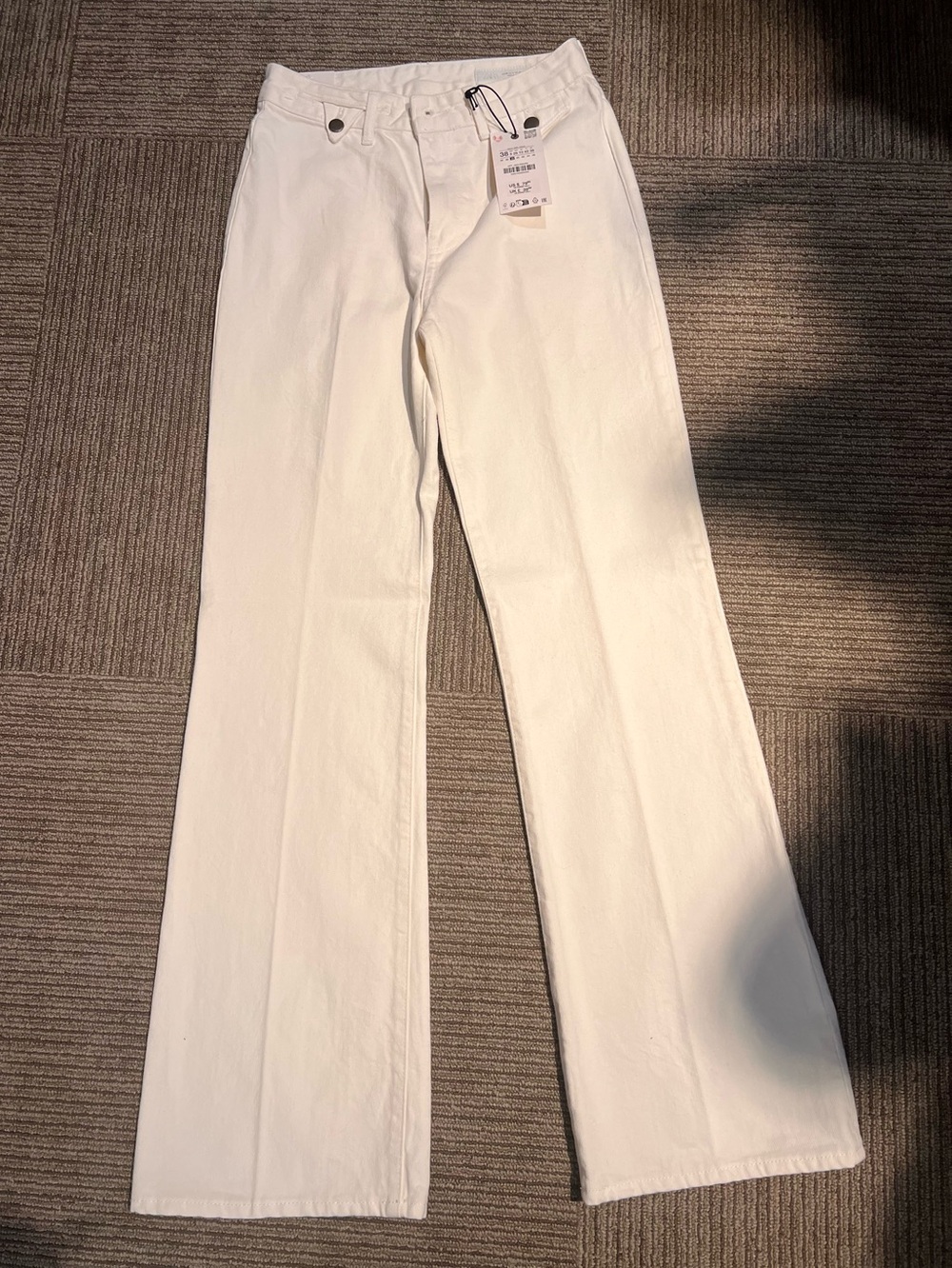 Zara White High-Rise Denim Jeans